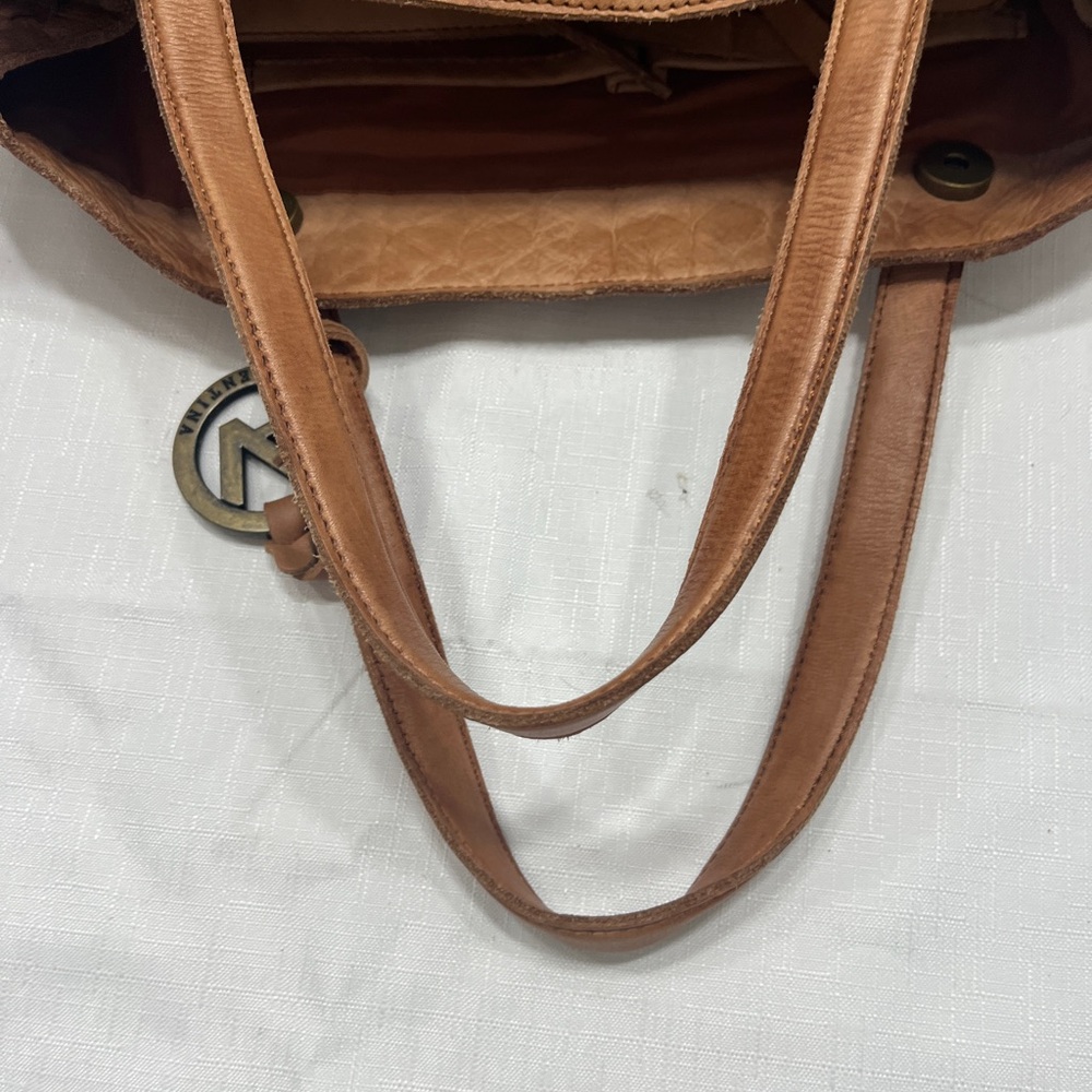 Valentina Tan Leather Basket Weave Hobo Bag - Picture 14 of 14